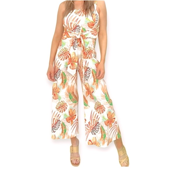 Shore Pants - Shore Lima Jumpsuit Tropical and Beige Size Small